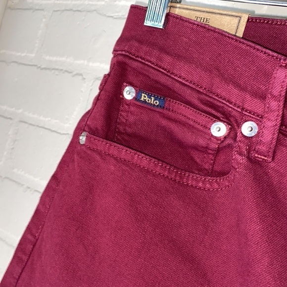 Polo Ralph Lauren jeans red plum color NEW high rise stretch Tompkins - Picture 7 of 13